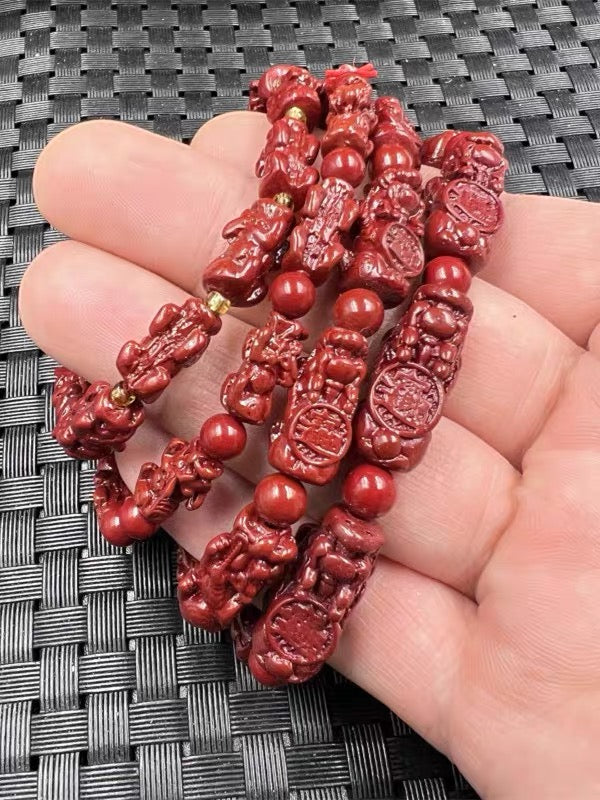 Bracelet - High Quality Cinnabar - Handmade