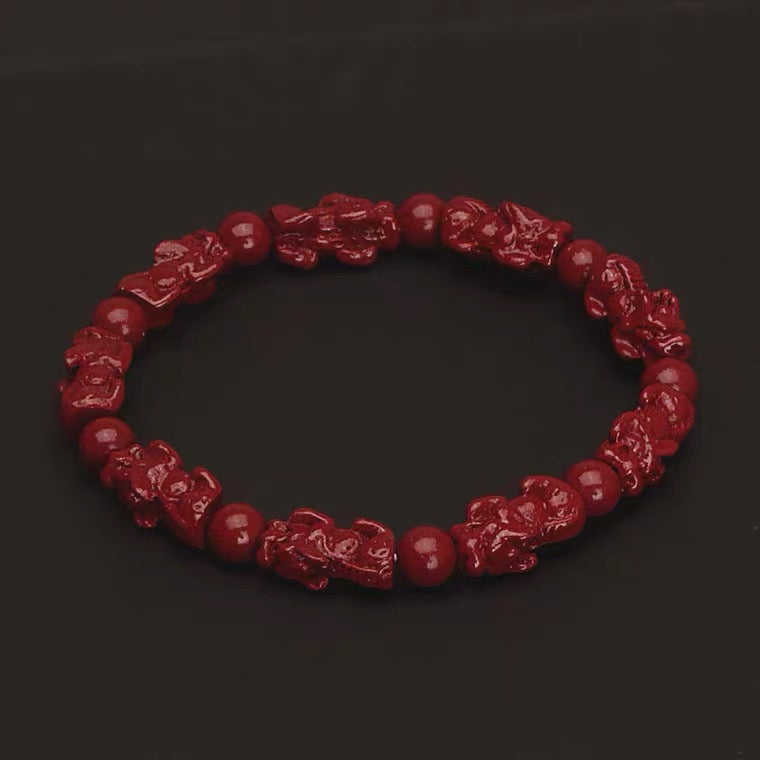 Bracelet - High Quality Cinnabar - Handmade