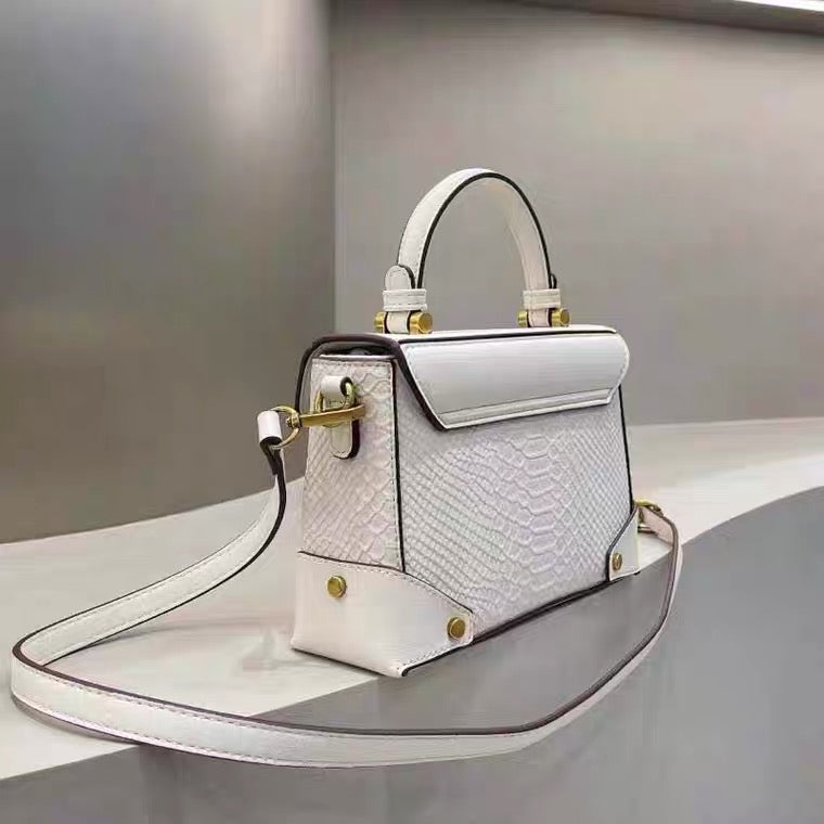 Handbag - White Leather with Horse Motif