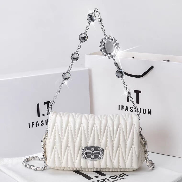 Handbag- Black or White With Silver Trim