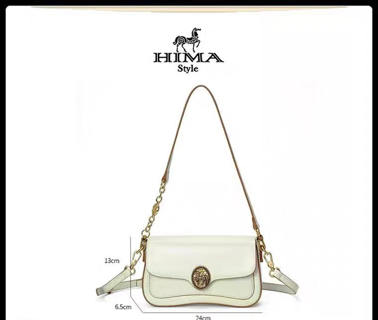 Clutch - White with Brown Trim