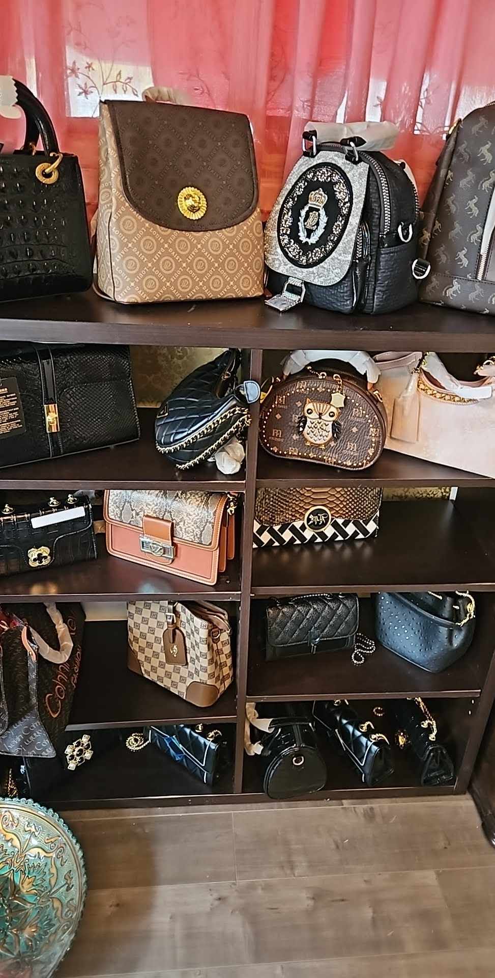 Shoulder Bag- Tan with Brown Trim