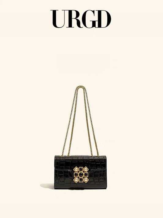 Clutch - Black with Shoulder Chain