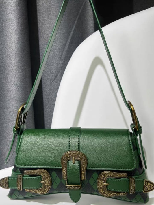 Shoulder Bag - Green Saddle Bag