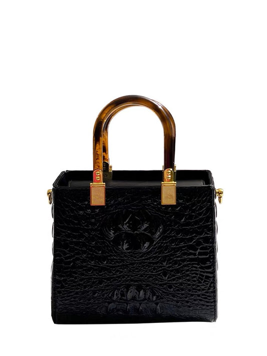 Clutch - Black with Lacquered Straps