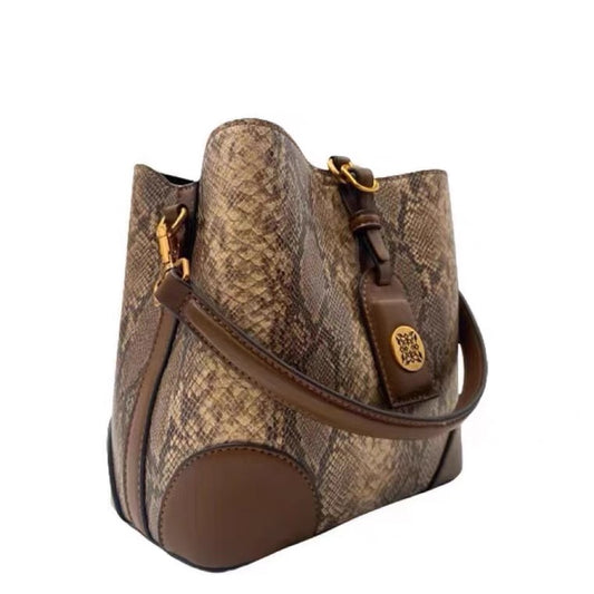Tote bag - Brown with Snakeskin Pattern