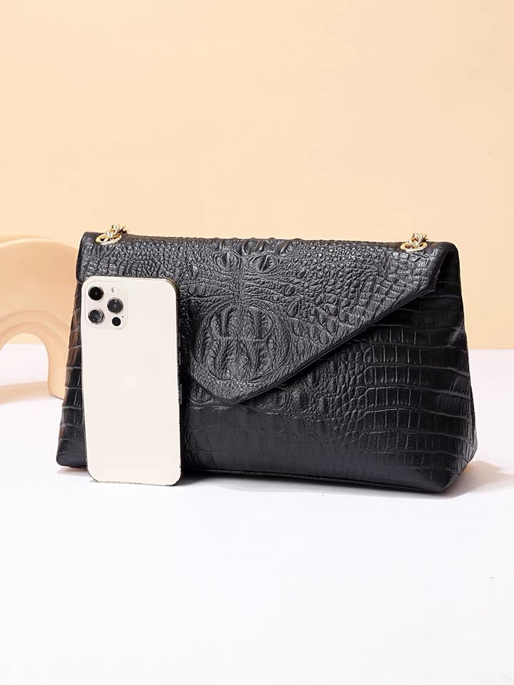 Handbag - Black Crocodile Skin